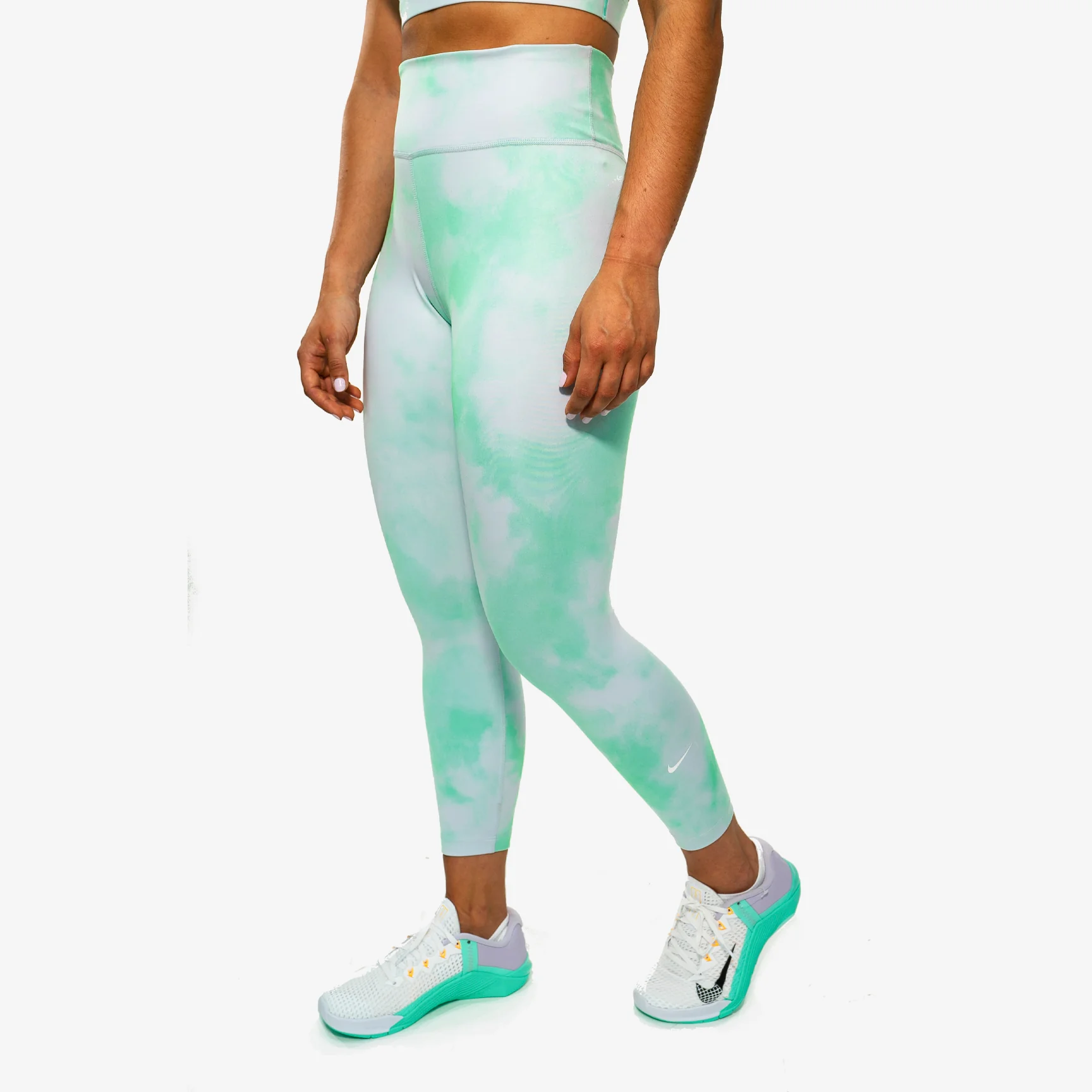 NIKE ONE ICON CLASH MID-RISE CROPPED LEGGINGS