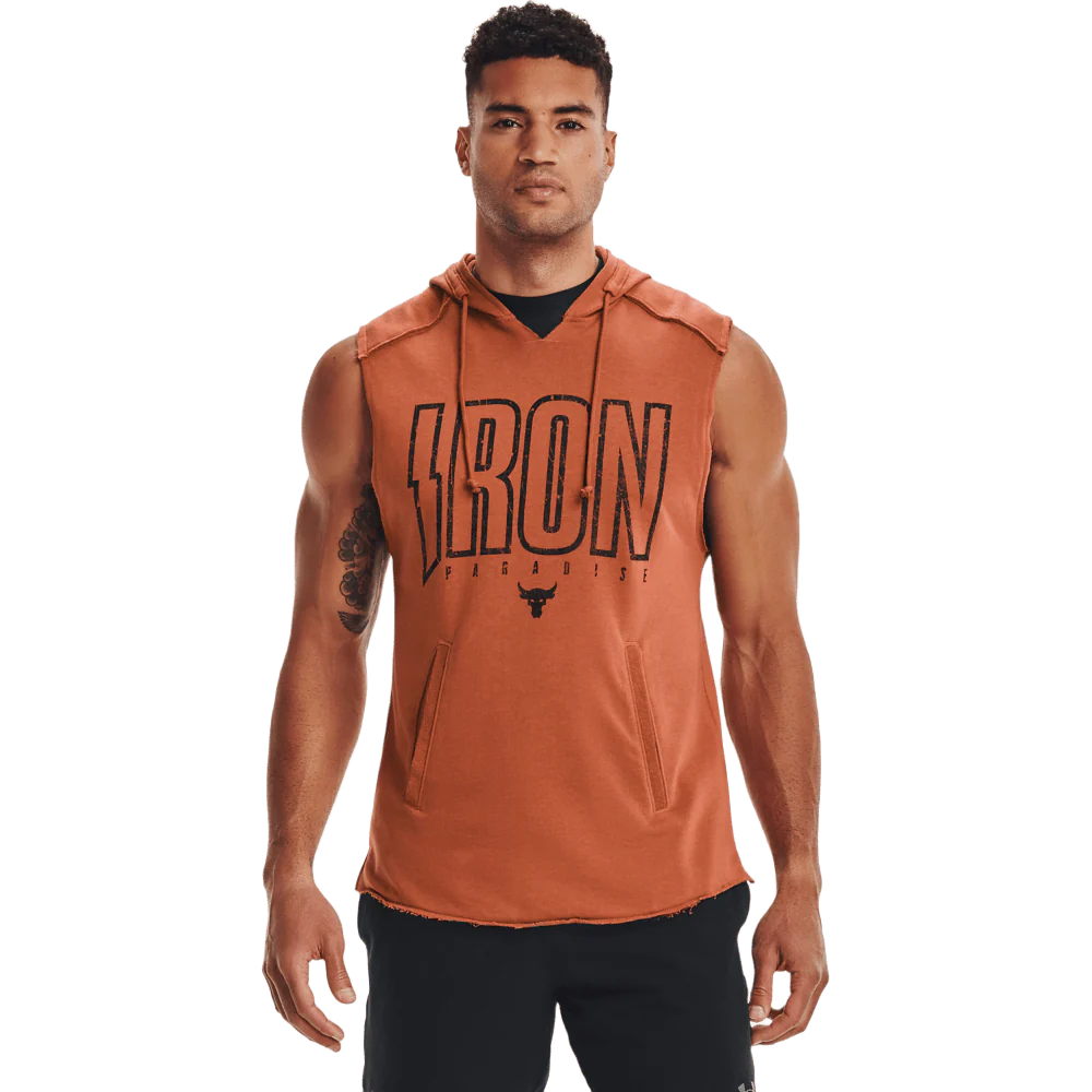 UNDER ARMOUR PROJECT ROCK TERRY IRON SLEEVELESS HOODIE